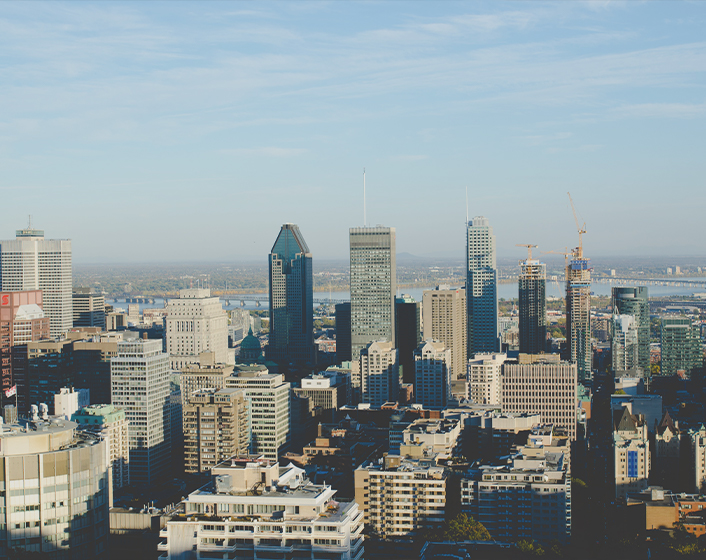 Photo aérienne du centre-ville de Montréal