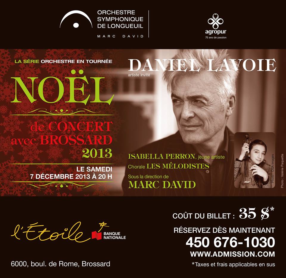 Devimco Immobilier and District Griffin invites to attend Noel de Concert avec Brossard on December 7th at l'Étoile Banque nationale in Quartier Dix30.