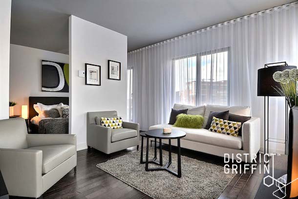 Shopping for a condo can be tiring and complicated. At District Griffin, we are always thinking of ways to make your life easier. And for that reason we are pleased to announce that a home staged condo in our Phase 02, District Griffin Sur le Parc will be available to you starting Febuary 2nd...